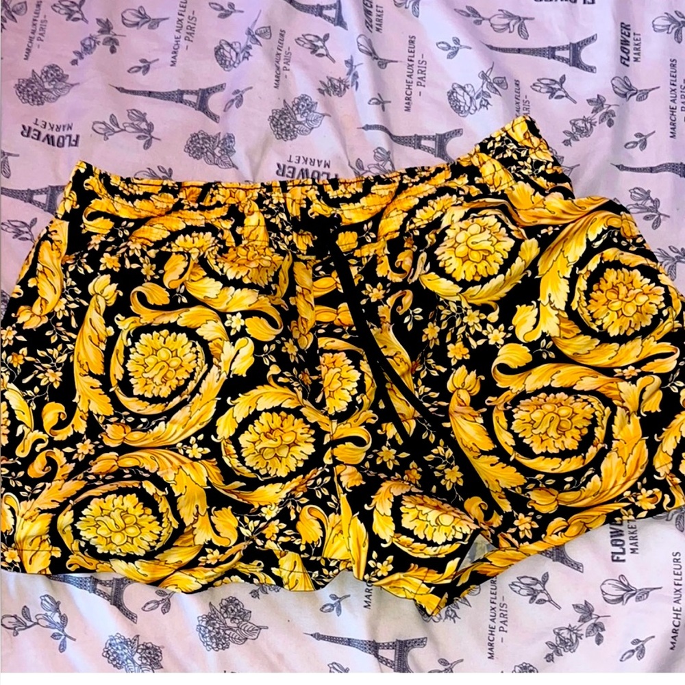 🔥Versace Yellow and Black Swim Trunks